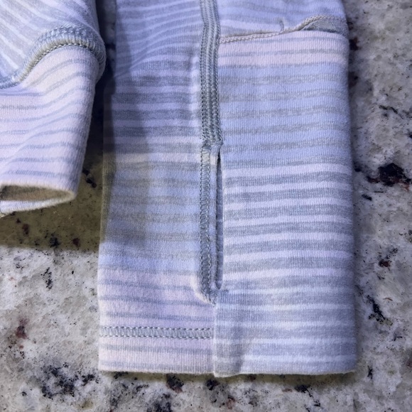 Lululemon Athletica Light Blue and Pink Pastel Striped Shirt - Picture 6 of 9